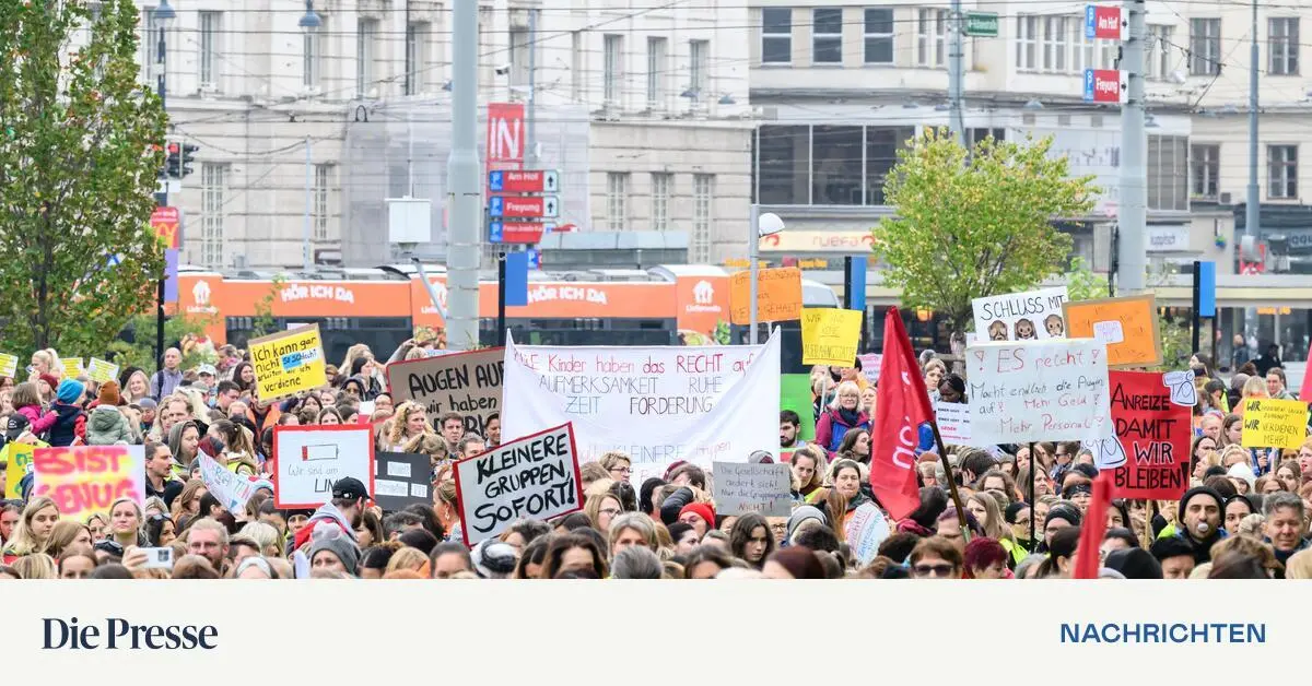  Kindergarten-Streik mit Tausenden Demonstranten – DiePresse.com Illustration 
